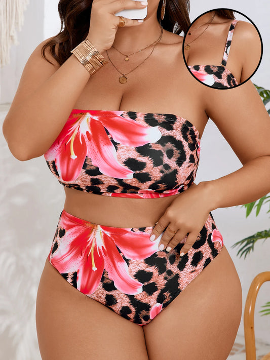 Maillot de bain imprimé tropical pour sublimé votre silhouette - 0XL a 5XL.